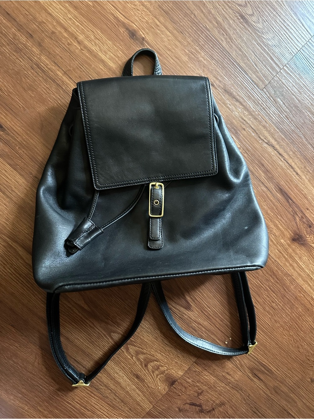 Vintage Coach Legacy West Hampton Black Leather Backpack with Gold Hardware